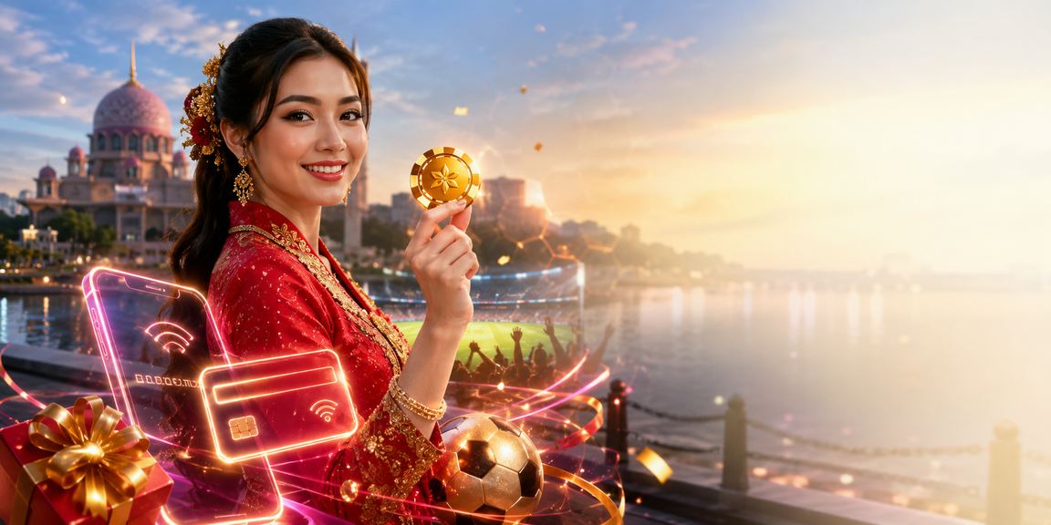 Suasana perayaan Hari Raya di Putrajaya dengan platform pertaruhan shio pada skrin mudah alih