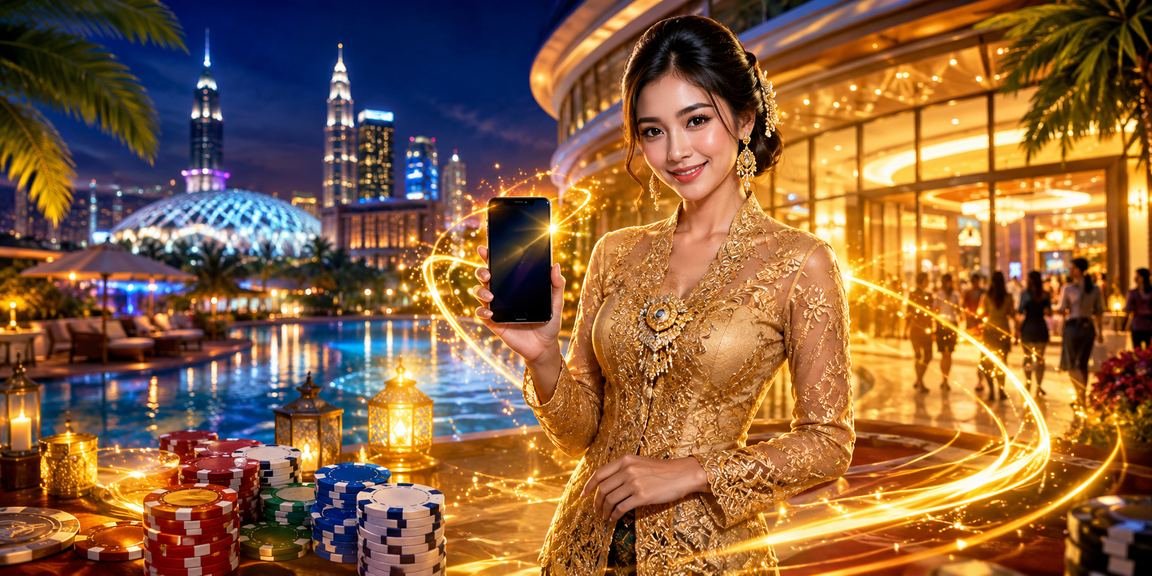 Selangor player using the shio casino app in kebaya attire to claim promotions